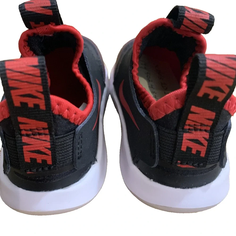 NEW Nike Toddler Flex Runner Slip On Shoe AT4665 607 Red Black Sneakers SIZE 6C